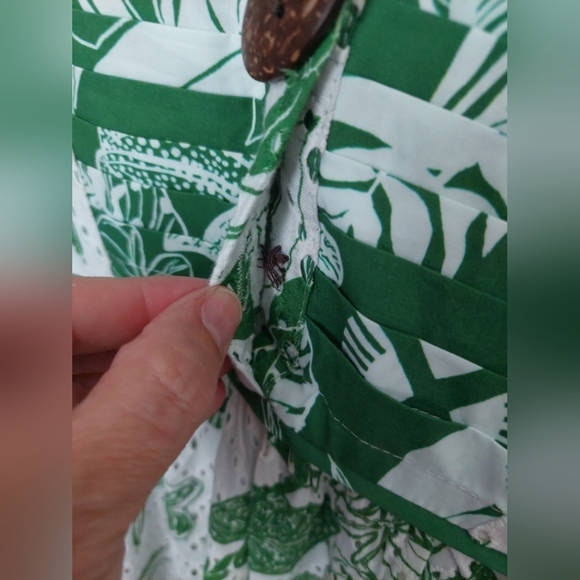 FARM Rio Forrest Soul Midi Dress Green & White Eyelet XS New With Flaw - Picture 8 of 9